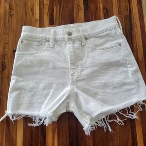 Madewell High-rise Denim Shorts in Tile White
